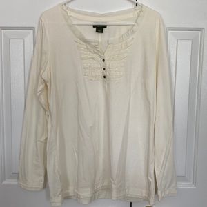Cream long sleeve top.